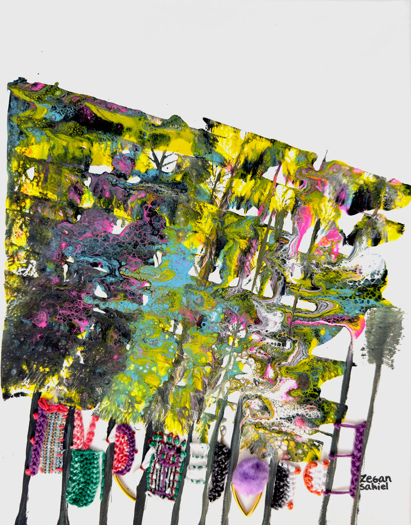 Acrylic fabric embroidery crochet metal accents